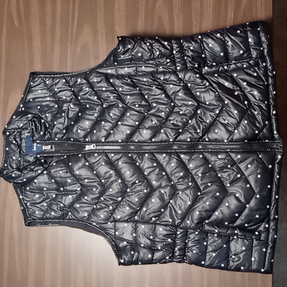 Basic Editions Black w White Dot Puffer Vest XXL - Picture 1 of 5